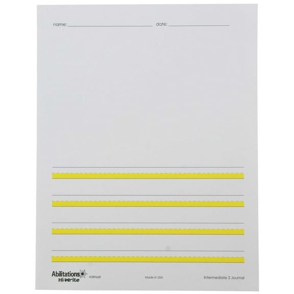 Abilitations Hi-Write Intermediate Journal Paper, Level 2, 8-1/2 x 11 Inches, 100 Sheets