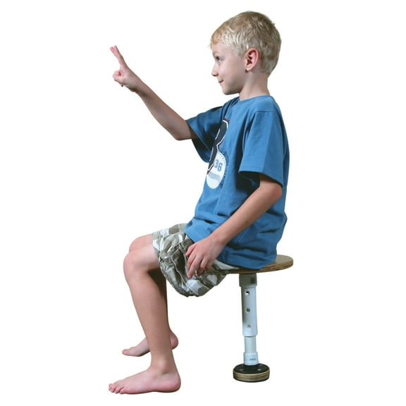 Abilitations Single Leg Round T-Stool with Wide Base, 10 to 14 Inch Adjustable Height Seat