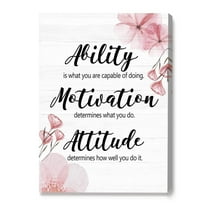 Ability Motivation Attitude Canvas Wall Decor,Office Wall Art for Women,Inspirational Wall Art for Girls Home Office