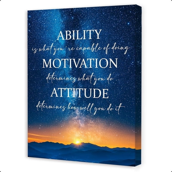 Ability Motivation Attitude Wall Decor,Inspirational Quotes Canvas Paintings or Office Workplace Wall Art Decor Poster