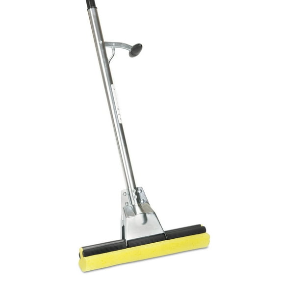 1Pack AbilityOne SKILCRAFT Industrial Steel Mop, 12" Wide Yellow Cellulose Head, 52" Sliver Steel Handle (3837799)