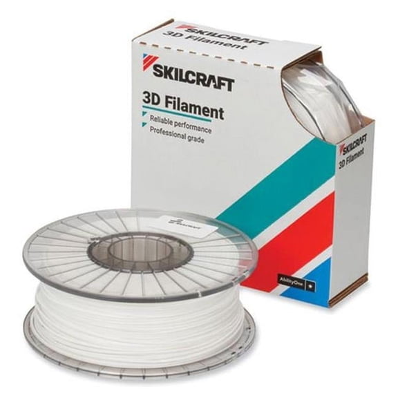 Ability One NSN7057353 2.85 mm Skilcraft 3D Printer Acrylonitrile Butadiene Styrene Filament, White
