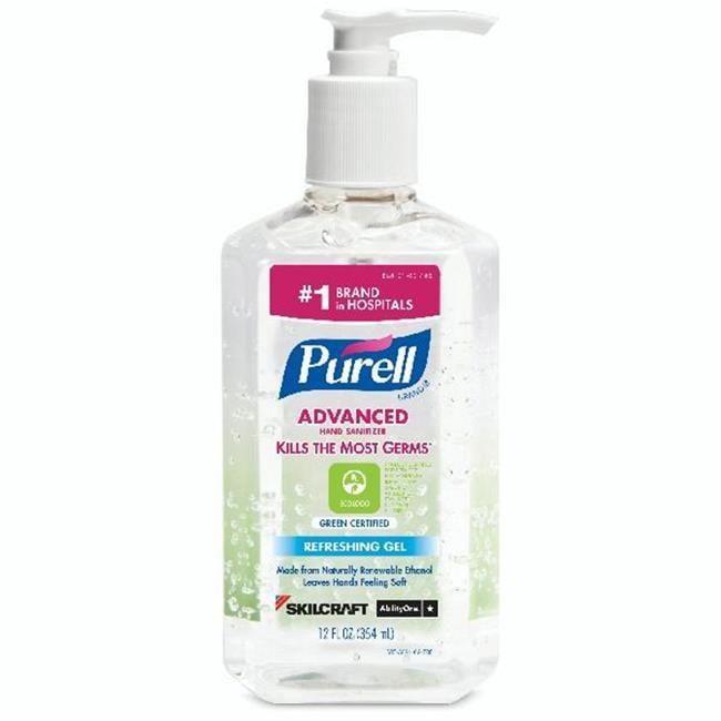 AbilityOne NSN4907365 12 oz Advanced Green Certified Instant Hand Sanitizer Gel - Pack of 12
