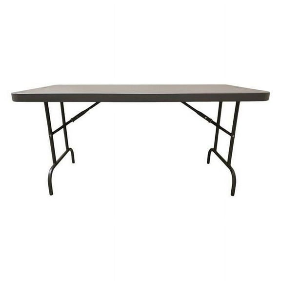 AbilityOne 60 in. Rectangular Folding Table, Charcoal Gray