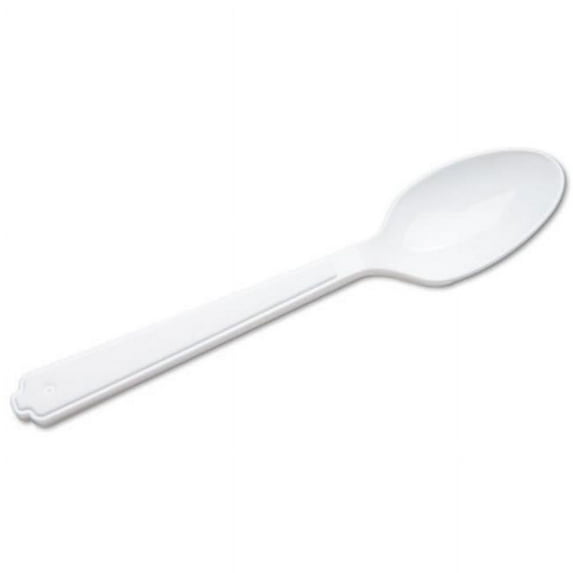 AbilityOne 7340000221317, SKILCRAFT, Plastic Flatware, Type III, Teaspoon, White, 100/Pack