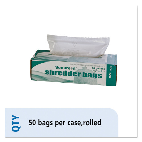 AbilityOne 8105015574982, SKILCRAFT Heavy-Duty Shredder Bags, 60 gal Capacity, 50/BX, Each