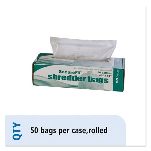 AbilityOne 8105015574982, SKILCRAFT Heavy-Duty Shredder Bags, 60 gal Capacity, 50/BX, Each