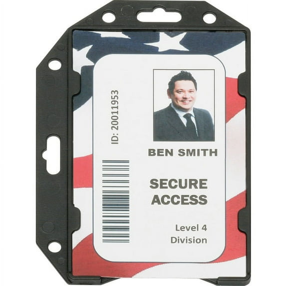 AbilityOne 8455016660470 SKILCRAFT Smart Card Holder, Black, 2 1/2" x 3 4/5", 1 Dozen