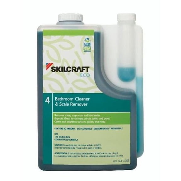 AbilityOne NSN7149187 2 Liter Bathroom Cleaner & Scale Remover Concentrate, Teal