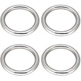 thumbnail image 1 of Abimars 3" Seamless Metal O Ring, 4 Pack 304 Stainless Steel Rings Load 440lbs, Solid, Heavy Duty Multi-Purpose Metal O-Ring for Macrame,Dog Leashes, 1 of 6