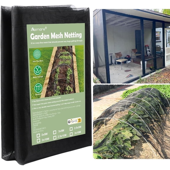 Abimars Garden Mesh Netting, 10'x 16.5' Extra-Thick Mosquito Bird Netting Nano-Composite for Vegetables, Plants, Fruits, Flowers, Patios, Balconies