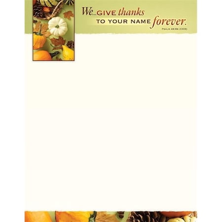 Abingdon Press 370571 We Give Thanks To Your Name Forever Letter Head - Psalm 44.5B CEB - Pack of 100