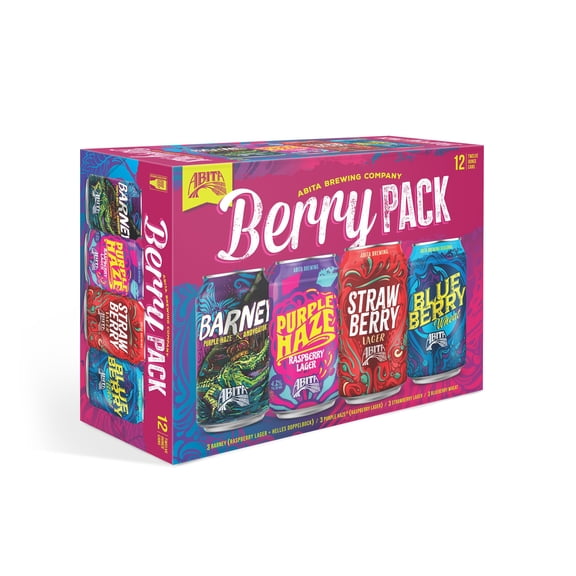 Abita Brewing Berry Pack Variety, Craft Beer, 12 Pack Cans, 12 fl oz, 6.0% ABV