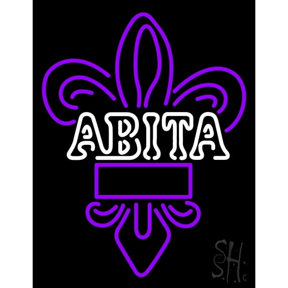 Abita LED Neon Sign 19 x 15 - inches, Clear Edge Cut Acrylic Backing, with Dimmer - Bright and Premium built indoor LED Neon Sign for Bar decor.