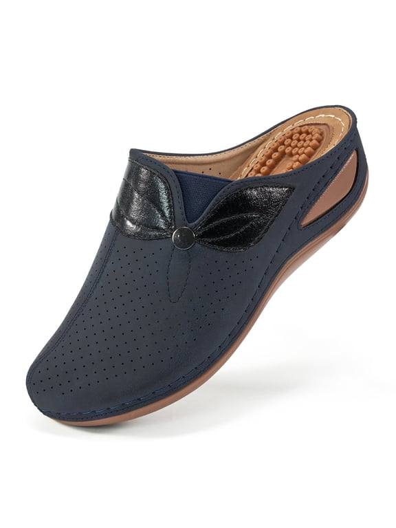 Clogs for Women Mules Shoes: Womens Slides Sandals Comfortable Wedge Platform Shoes