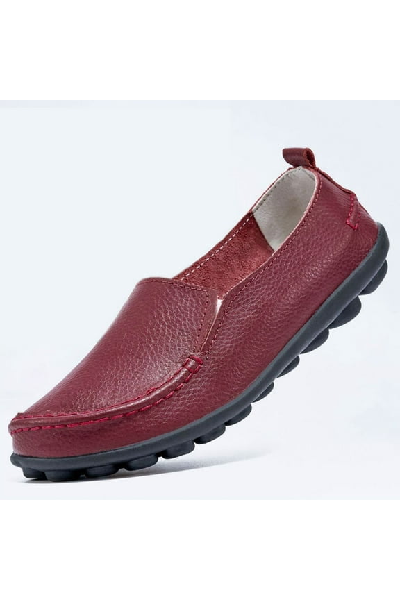 Loafers Womens Flats Comfort Walking Shoes Woman Casual Sneakers No-Slip Leather Dress Shoe