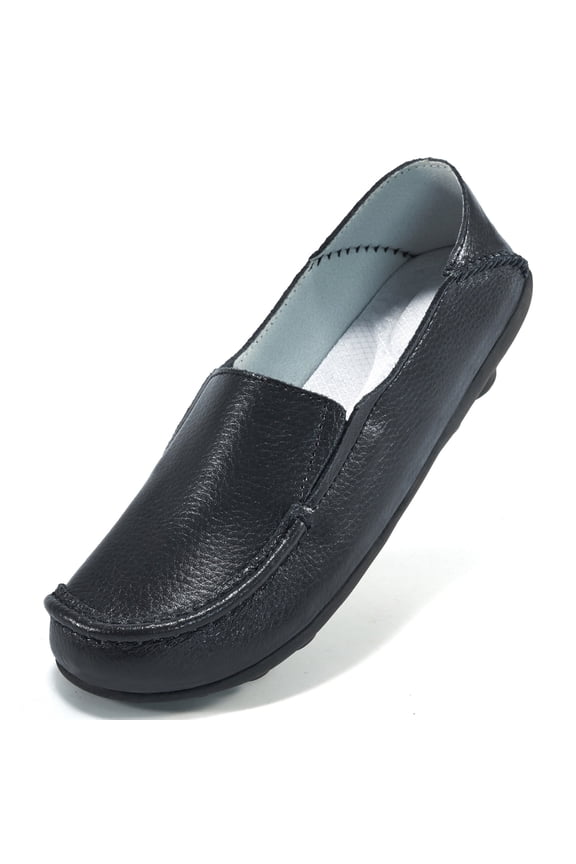 Loafers Womens Flats Comfort Walking Shoes Woman Casual Sneakers No-Slip Leather Dress Shoe