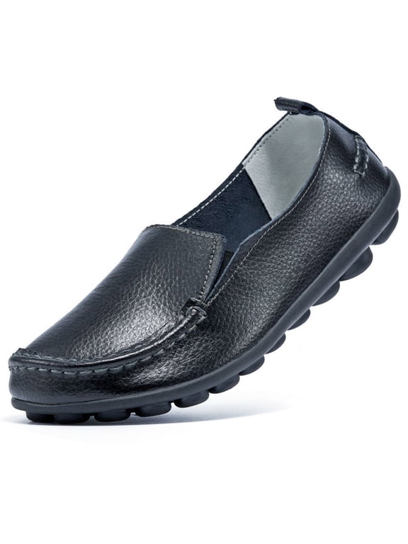 Loafers Womens Flats Comfort Walking Shoes Woman Casual Sneakers No-Slip Leather Dress Shoe