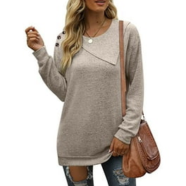 Cute Sweatshirts for Women Graphic Print Crew Neck Long Sleeve Casual  Pullover Tops Holiday Fashion Spring T Shirt（Gray,M) 