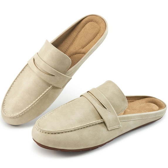 Ablanczoom Mules Women Flats Shoes: Loafers Women Comfortable Dressy Round Toe Slip-on Work Slides Sandals