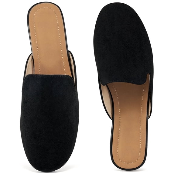 Ablanczoom Mules for Women Suede Clogs: Comfortable Slip On Women Flats Sandals Backless Slides Loafers Womens Mules