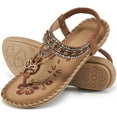 thumbnail image 1 of Ablanczoom Sandals Women: Women Flats Sandals for Dresses - Elastic Ankle Strap Flip Flops, 1 of 7