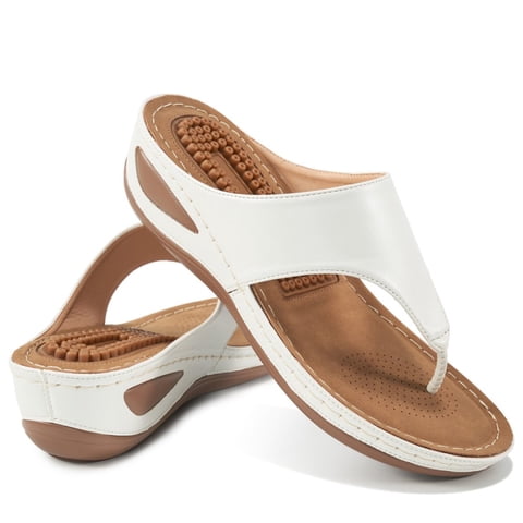 Sandals Womens Flip Flops Non-Slip Comfortable Massage Insole Wedge Shoes