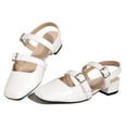 thumbnail image 1 of Ablanczoom Sandals Womens Pumps Low Heels Closed Square Toe Wedding Party Dress Mary Jane Shoes, 1 of 7