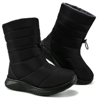 Mudd Women's Furry Winter Cozy Black Microsuede Boots