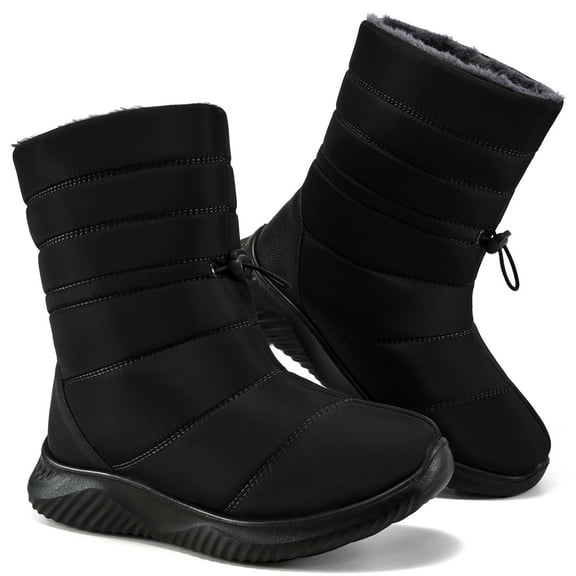 Ablanczoom Snow Boots For Womens Winter Booties Shoes with Warm Fuzzy Faux Fur