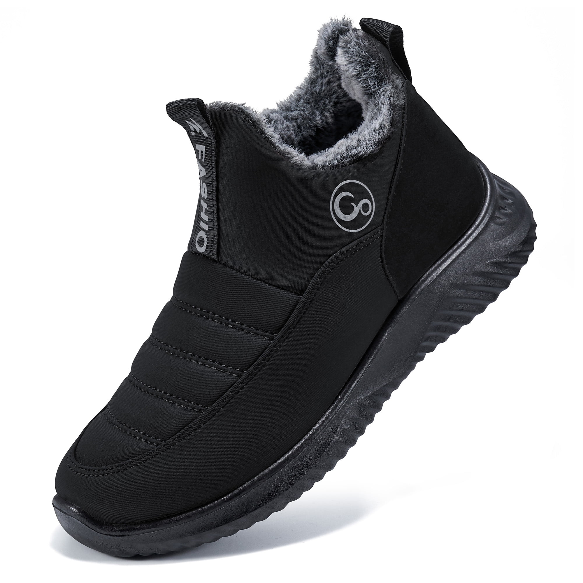 YDN Women Winter Warm Fur Lined Snow Boots Round Toe Flats Ankle 並行輸入品 YDN Women Winter Warm Fur Lined Snow Boots Round Toe Flats Ankle