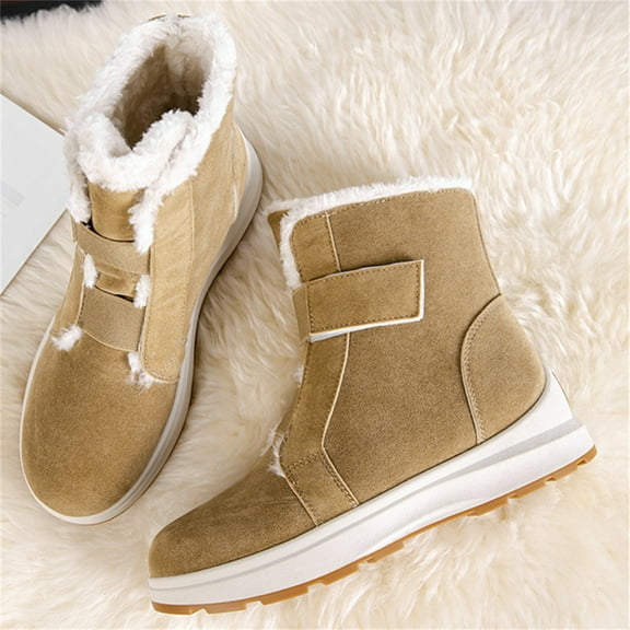 Ablanczoom Snow Boots Womens: Warm Fur No-slip Winter Woman Ankle Booties