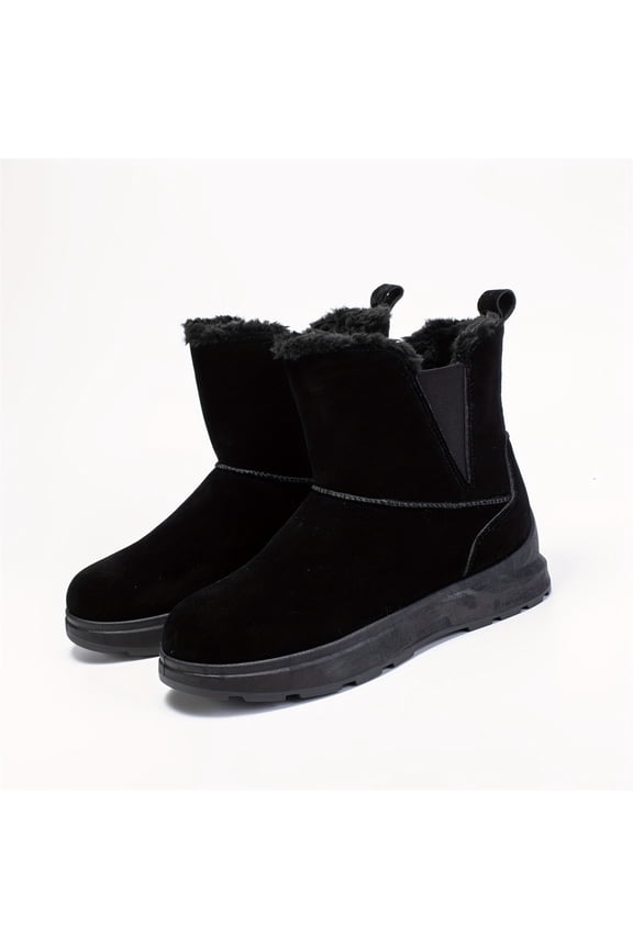 Snow Boots Womens: Warm Fur No-slip Winter Woman Ankle Booties