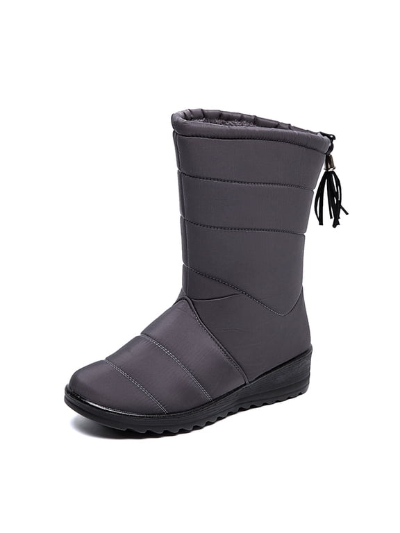 Snow Boots for Womens: Warm Fur No-slip Winter Woman Ankle Booties