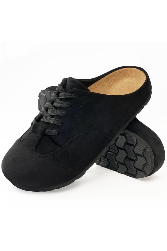 Suede Clogs for Women Mules: No-Slip Arch Support Sandals Women Cork Footbed Slippers Shoes