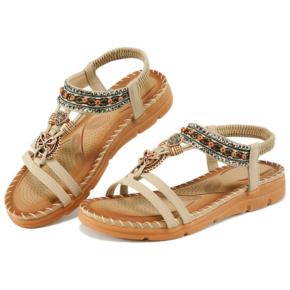 Ablanczoom Women Sandals Dressy Summer Sandals for Women Shoes Open Toe Rhinestone,Size 7.5