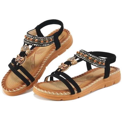 Women Sandals Dressy Summer Sandals for Women Shoes Open Toe Rhinestone,Size 5