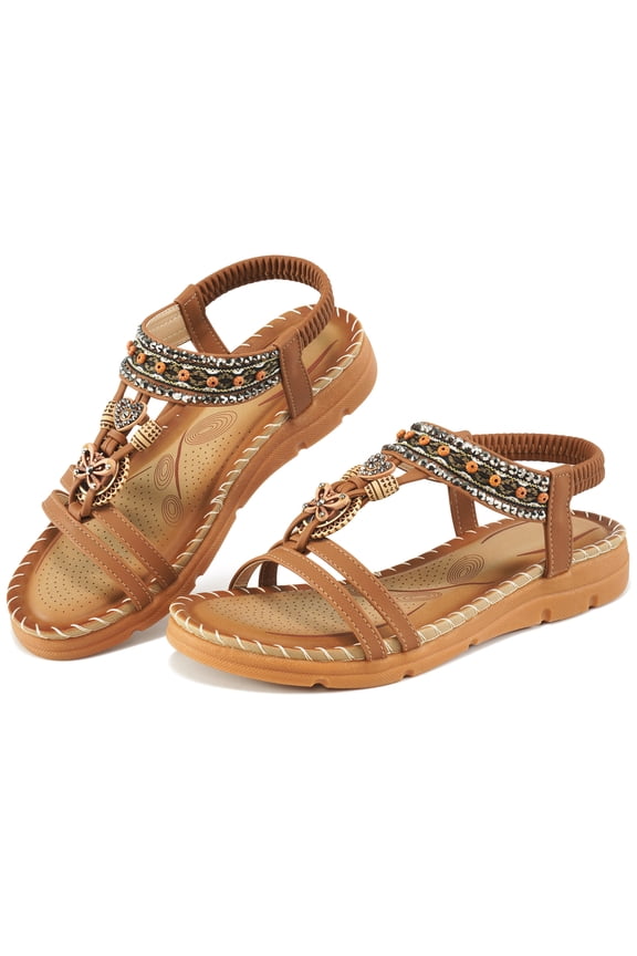 Women Sandals Dressy Summer Sandals for Women Shoes Open Toe Rhinestone,Size 5