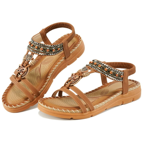 Ablanczoom Women Sandals Dressy Summer Sandals for Women Shoes Open Toe Rhinestone,Size 8