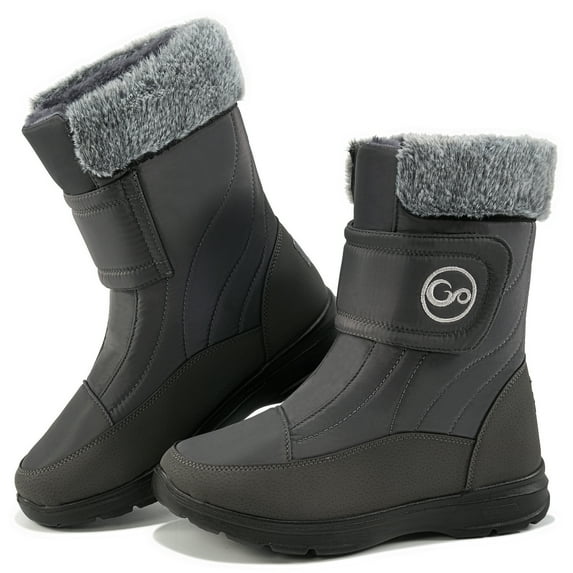 Ablanczoom Women Snow Boots Winter Slip On Mid Calf Boots for Women Waterproof Comfortable Outdoor Shoes,10