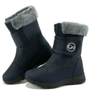 Ablanczoom Women Snow Boots Winter Slip On Mid Calf Boots for Women Waterproof Comfortable Outdoor Shoes,6
