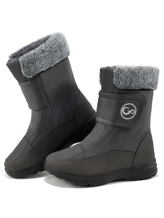 Women Snow Boots Slip On Mid Calf Winter Boots for Women Comfortable Shoes
