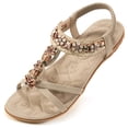 thumbnail image 1 of Ablanczoom Womens Sandals Shoes String Beads Arch Support Summer Comfort Flat Beach Sandal for Women, 1 of 8
