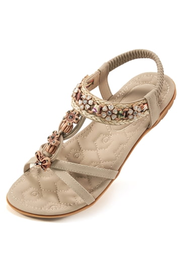 beige flat dress sandals Girls Vienna Pleated Dress main image 0