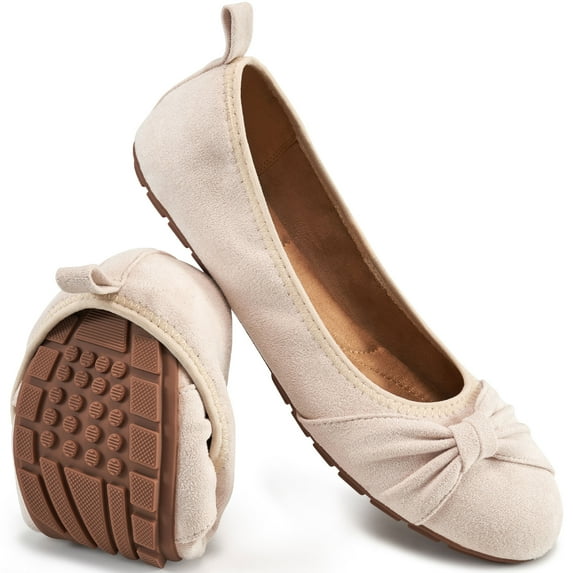 Ablanczoom Womens Flats Shoes: Slip-on Ballet Loafers Women Sneakers Bowknot Suede