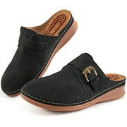 Clogs for Women Mules Shoes: Comfortable Wedge Platform Shoes Womens Slides Sandals