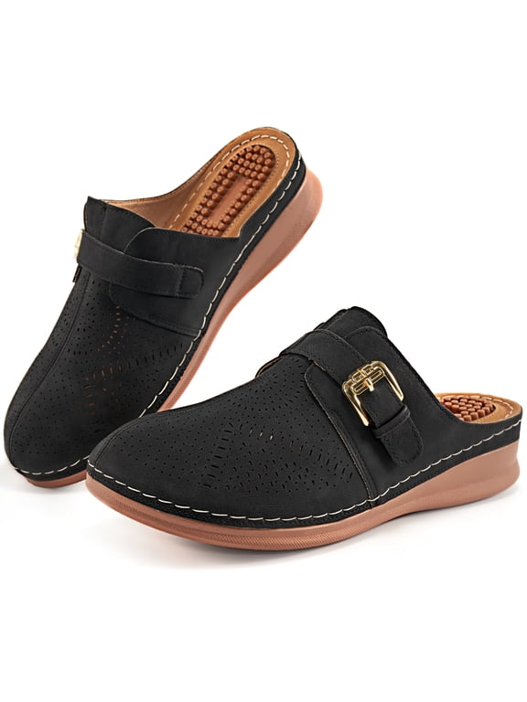 Clogs for Women Mules Shoes: Comfortable Wedge Platform Shoes Womens Slides Sandals