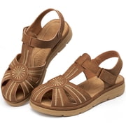 Ablanczoom Womens Sandals Closed Toe Comfortable Sandals for Women Non-Slip Arch Support Summer Shoes