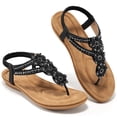 thumbnail image 1 of Ablanczoom Womens Sandals: Comfortable Flat Sandals Women Flip Flops Elastic Ankle Strap Dresses Shoes, 1 of 8