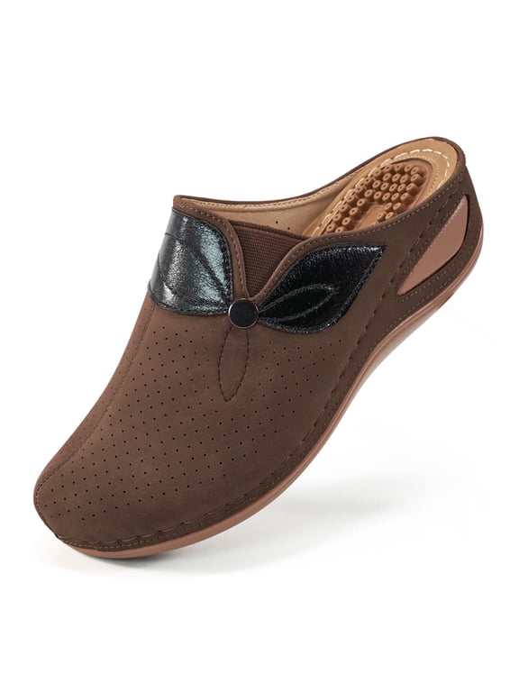 Clogs for Women Mules Shoes: Womens Slides Sandals Comfortable Wedge Platform Shoes